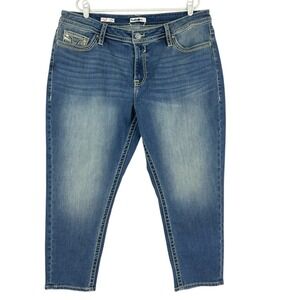 Vigoss Women's Distressed Stretch Skinny Blue Denim Jeans Plus 22 High Rise NWOT